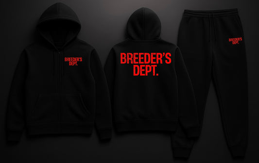 BREEDER’S DEPT. – Premium Black&Red Tech Fleece Set