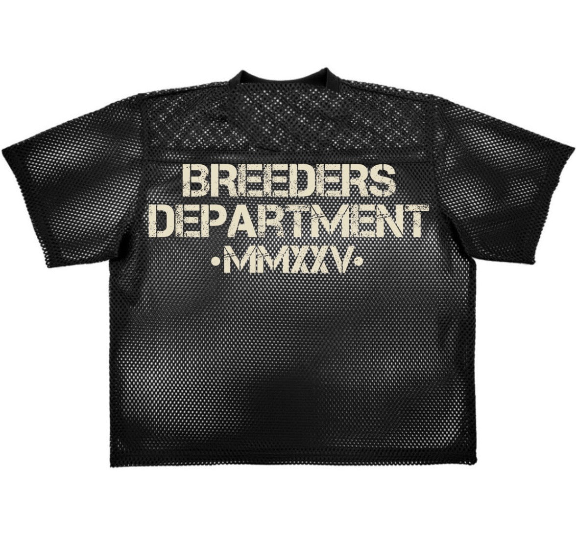 Breeders Department Black Mesh Tee – Unisex Statement Shirt