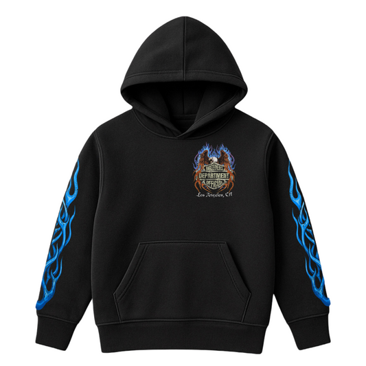 Breeders Department Kids Black “Blue Flame” Hoodie