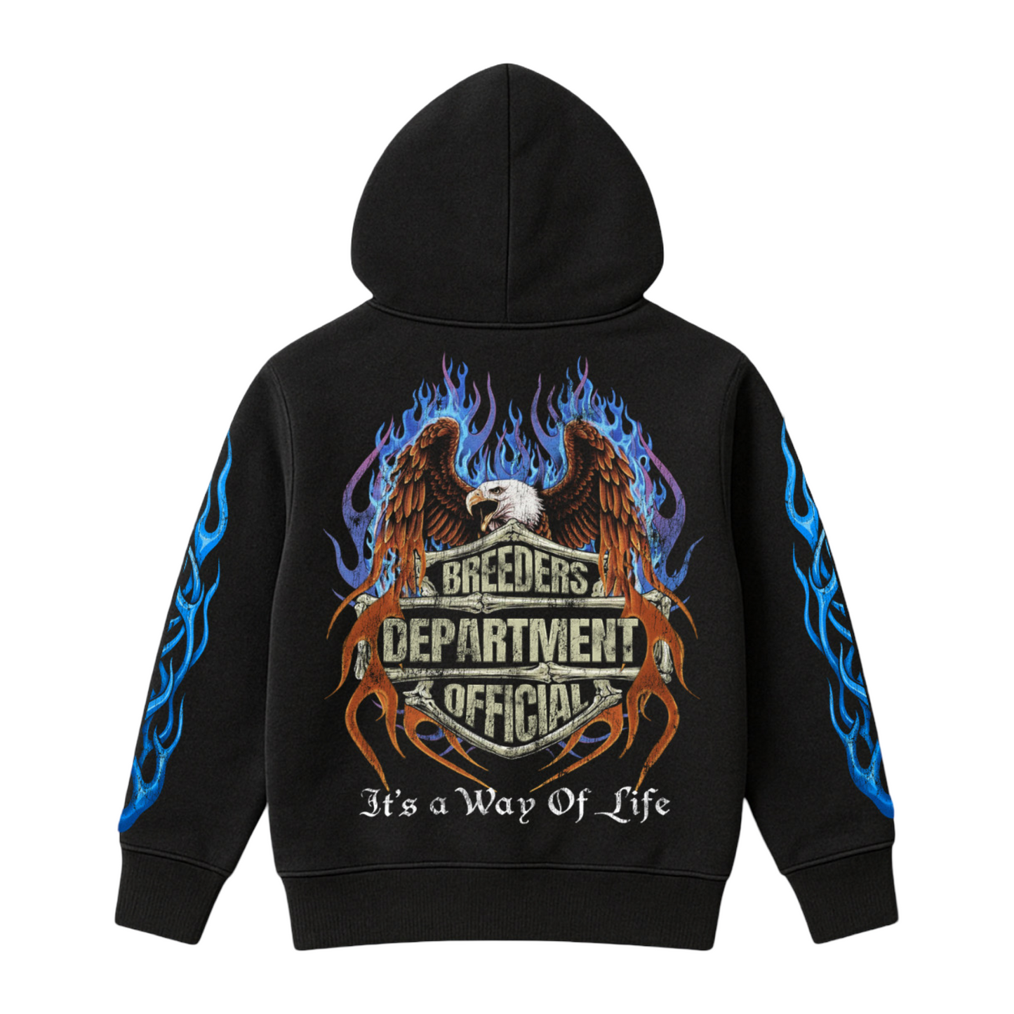Breeders Department Kids Black “Blue Flame” Hoodie