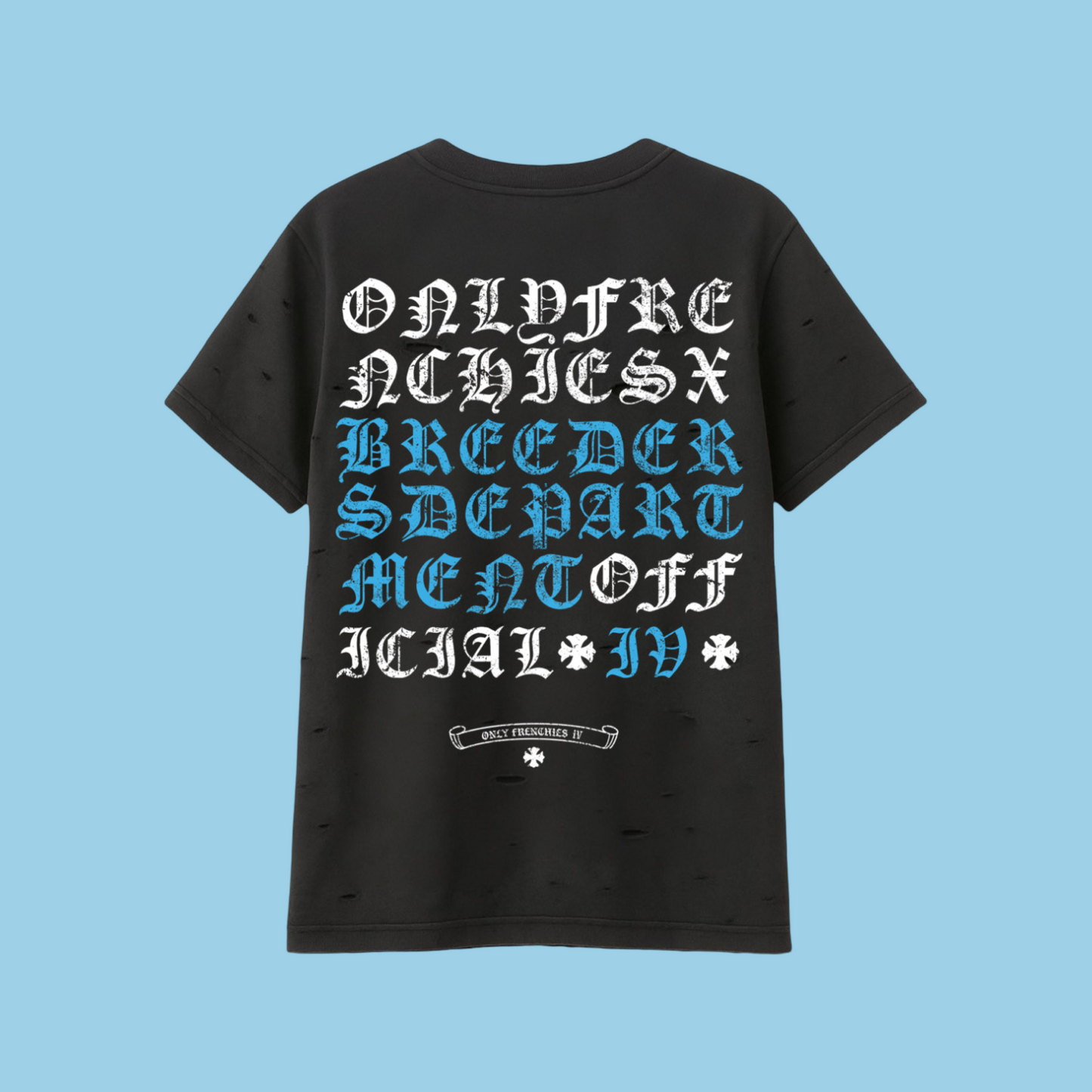 Grey Distressed BD Cross Breeders Department Old English Tee